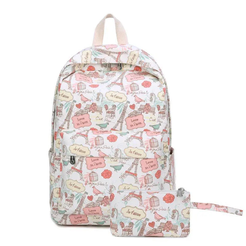 Canvas School Backpack Women Teen Girls Travel Bag Mochilas