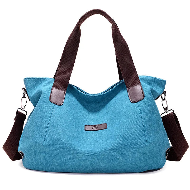 Canvas Summer Shoulder Bag Girls Large Capacity Handbag