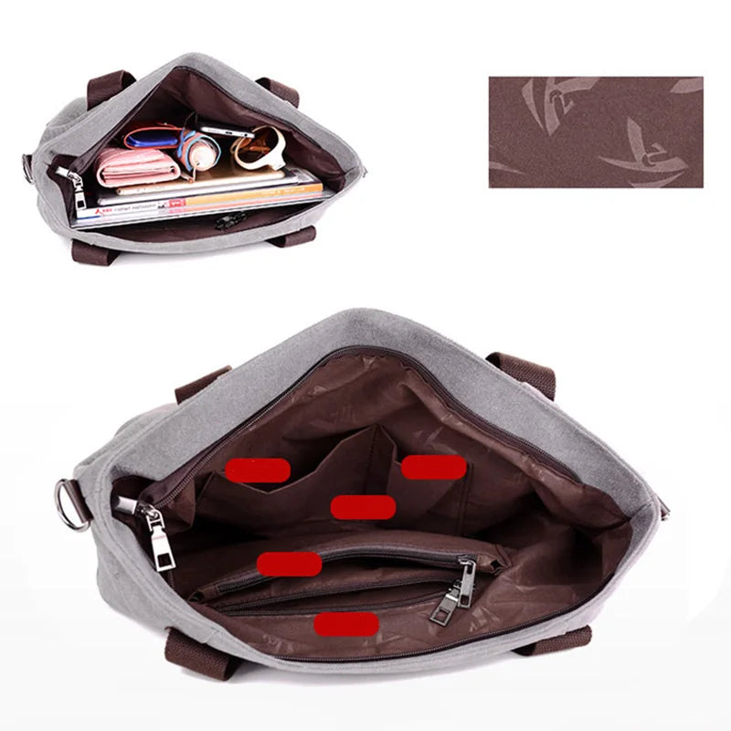 Canvas Summer Shoulder Bag Girls Large Capacity Handbag