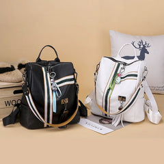 Casual Women PU Leather Backpack Female Shoulder Bag Travel Back Pack