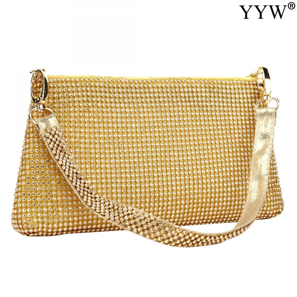Rhinestone Clutch Shoulder Bag - Wedding Party Hand Bag