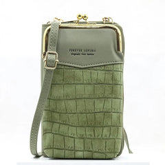 Crocodile Pattern Stitch Mini Bag Multifunctional Zipper Bag