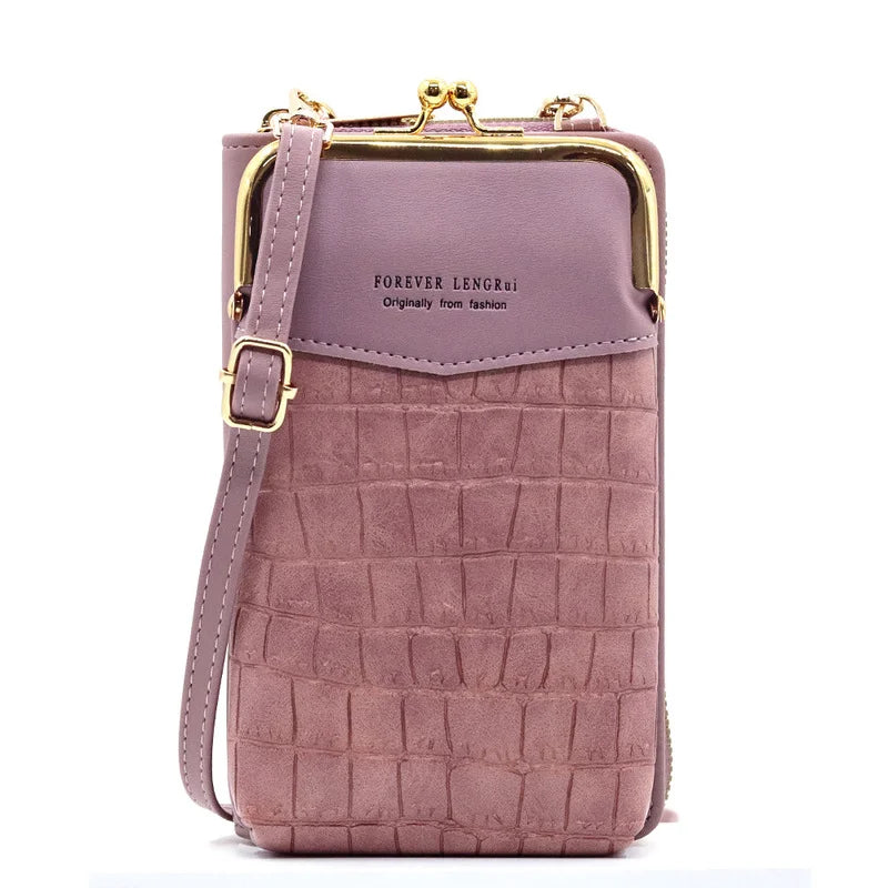 Crocodile Pattern Stitch Mini Bag Multifunctional Zipper Bag