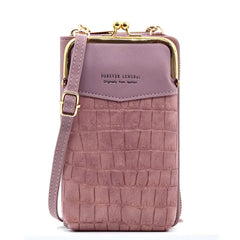 Crocodile Pattern Stitch Mini Bag Multifunctional Zipper Bag