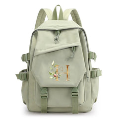 Green Laptop Backpack for Girls School Student Bag Large Capacity