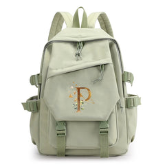 Green Laptop Backpack for Girls School Student Bag Large Capacity