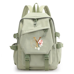 Green Laptop Backpack for Girls School Student Bag Large Capacity