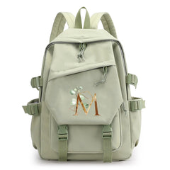 Green Laptop Backpack for Girls School Student Bag Large Capacity