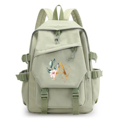 Green Laptop Backpack for Girls School Student Bag Large Capacity