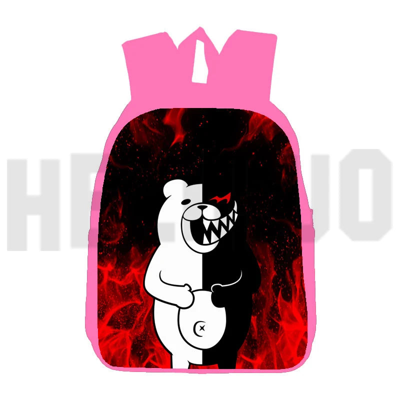 3D Cartoon Danganronpa Bag Pink 16 Inch Anime Monokuma Backpack
