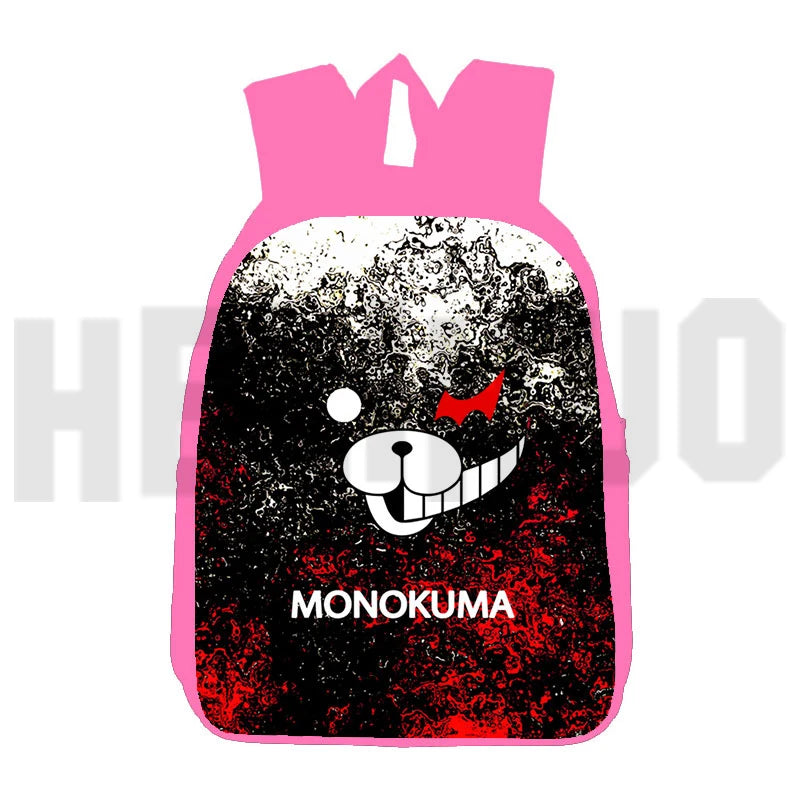 3D Cartoon Danganronpa Bag Pink 16 Inch Anime Monokuma Backpack