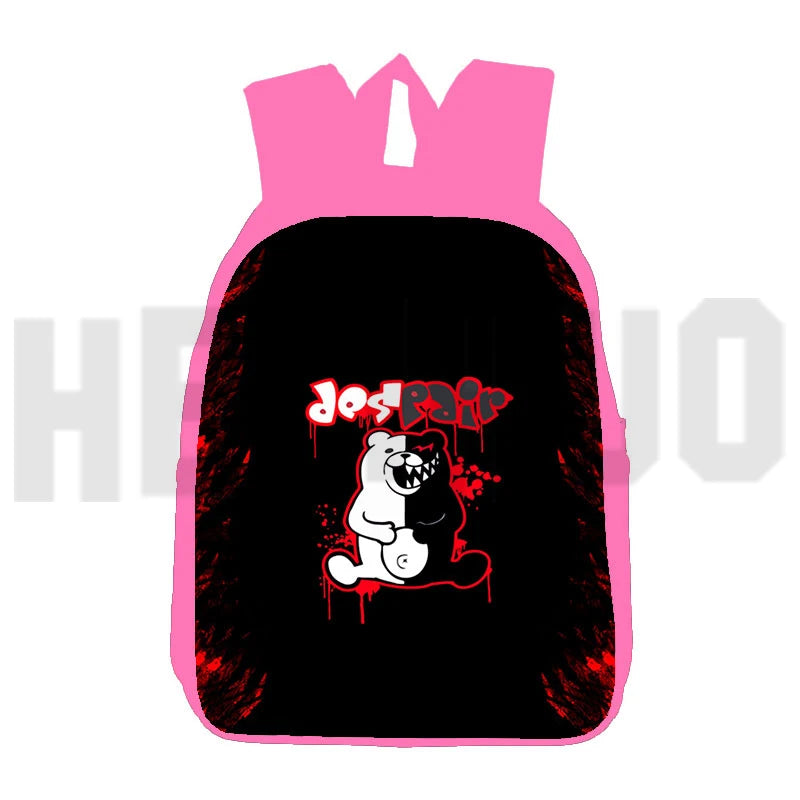 3D Cartoon Danganronpa Bag Pink 16 Inch Anime Monokuma Backpack