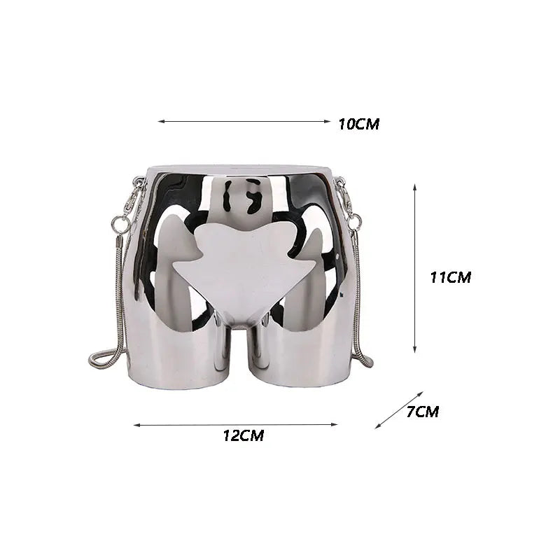 Metallic Shoulder Bag Acrylic Chain Messenger Handbag Purse