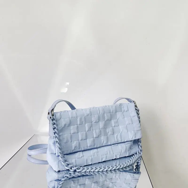 Acrylic Chains Canvas Women Shoulder Bags Pillow Crossbody Bag
