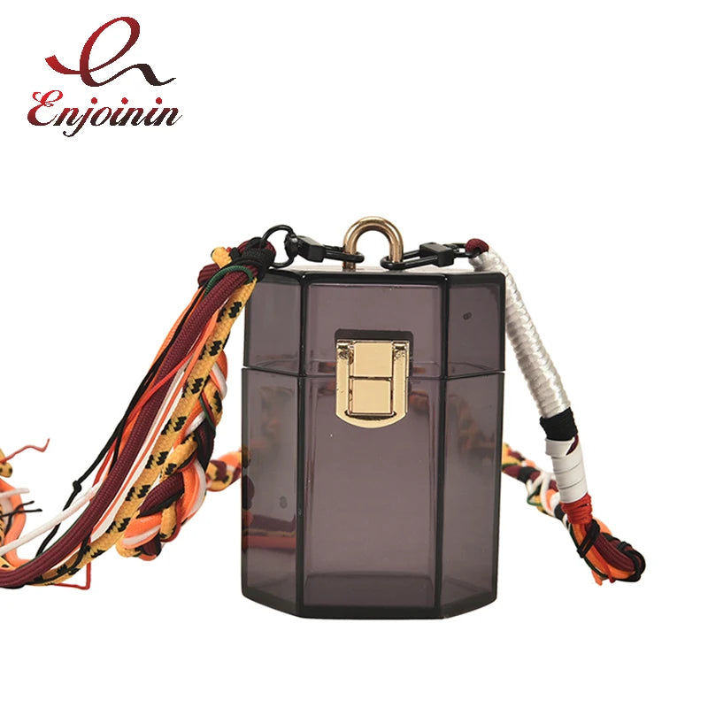 Woven Shoulder Strap Mini Party Clutch Crossbody Bag