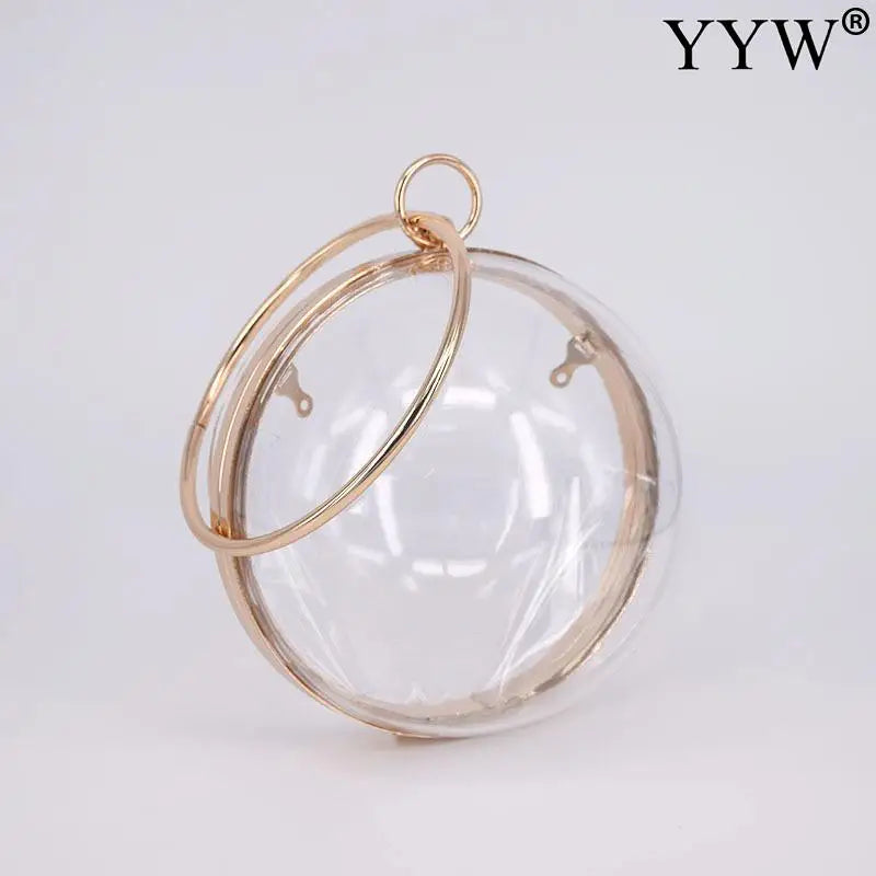 Transparent Acrylic Round Ball Shoulder Bag Chain Evening Clutch