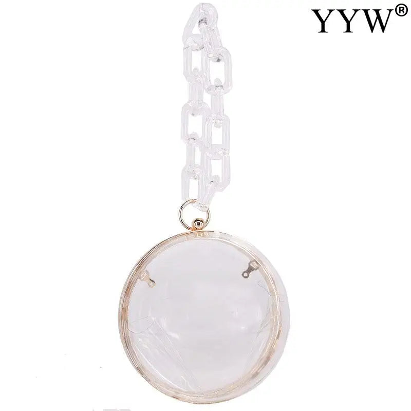 Transparent Acrylic Round Ball Shoulder Bag Chain Evening Clutch