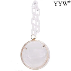 Transparent Acrylic Round Ball Shoulder Bag Chain Evening Clutch