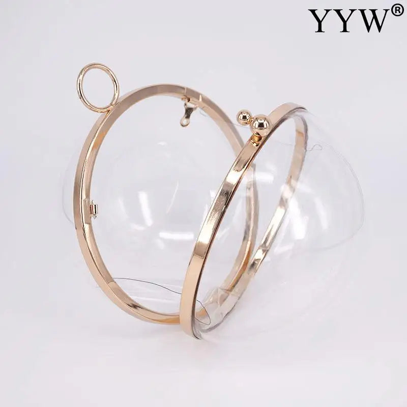 Transparent Acrylic Round Ball Shoulder Bag Chain Evening Clutch