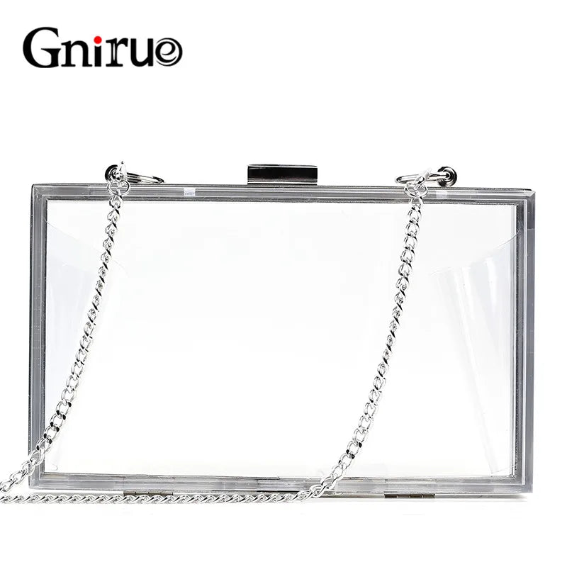 Acrylic Transparent Bag Lady Clutches Chain Women Shoulder Messenger Bags