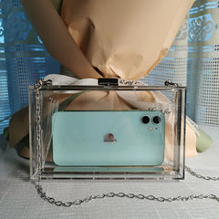 Acrylic Transparent Bag Lady Clutches Chain Women Shoulder Messenger Bags