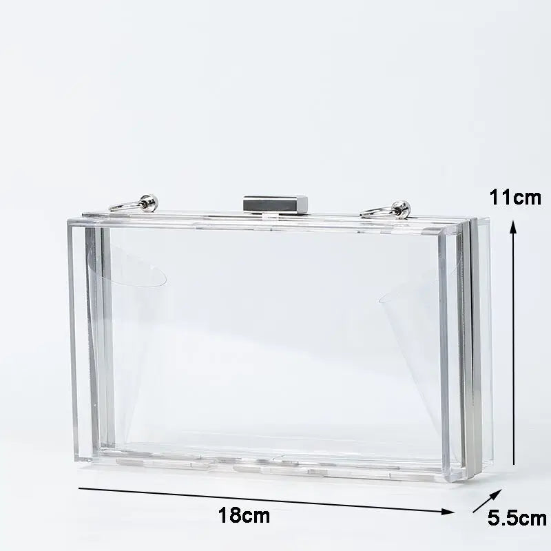Acrylic Transparent Bag Lady Clutches Chain Women Shoulder Messenger Bags