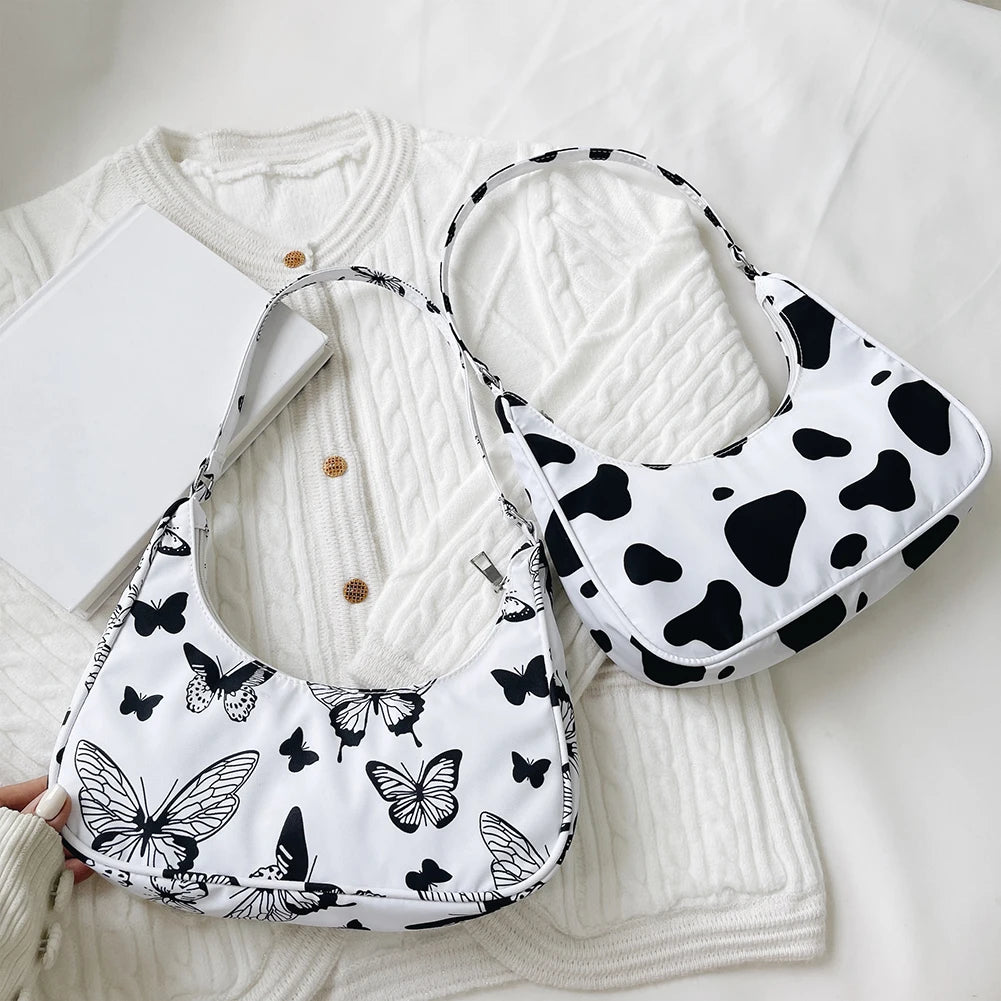 Animal Pattern Printing Women Underarm Bags Casual Nylon Ladies Small Shoulder B