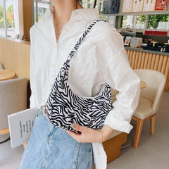 Animal Pattern Printing Women Underarm Bags Casual Nylon Ladies Small Shoulder B