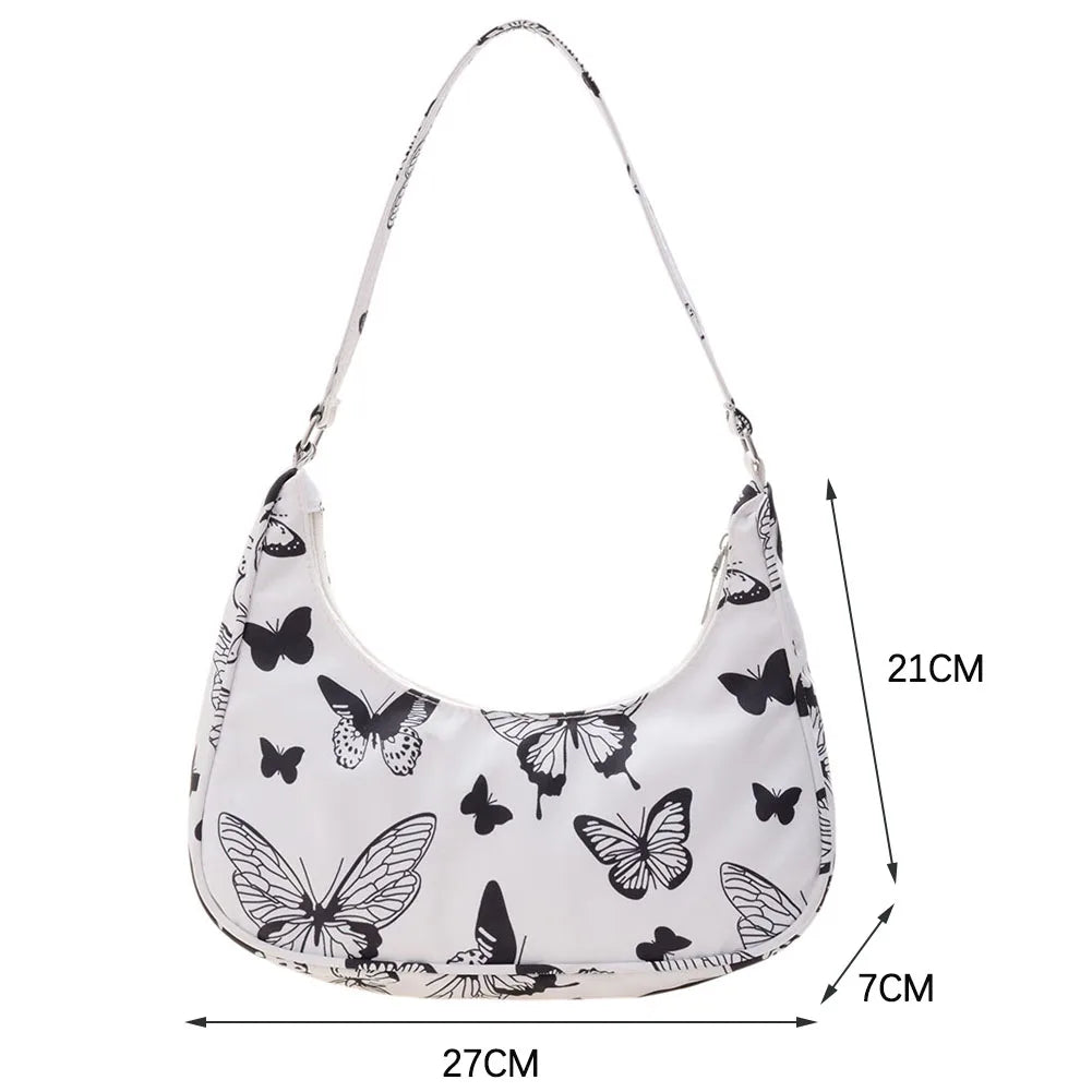 Animal Pattern Printing Women Underarm Bags Casual Nylon Ladies Small Shoulder B