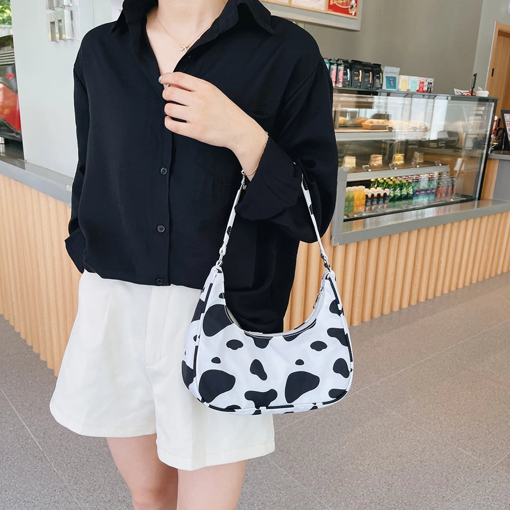 Animal Pattern Printing Women Underarm Bags Casual Nylon Ladies Small Shoulder B