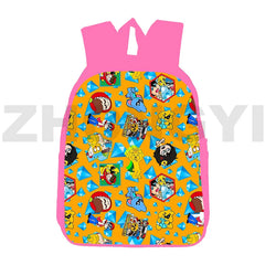 Anime Mikecrack Backpack Travel Teenagers 3D Pink Game 12/16 Inch Bookbag for Gi