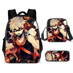 Anime Hero Schoolbag Backpack Set for Kids