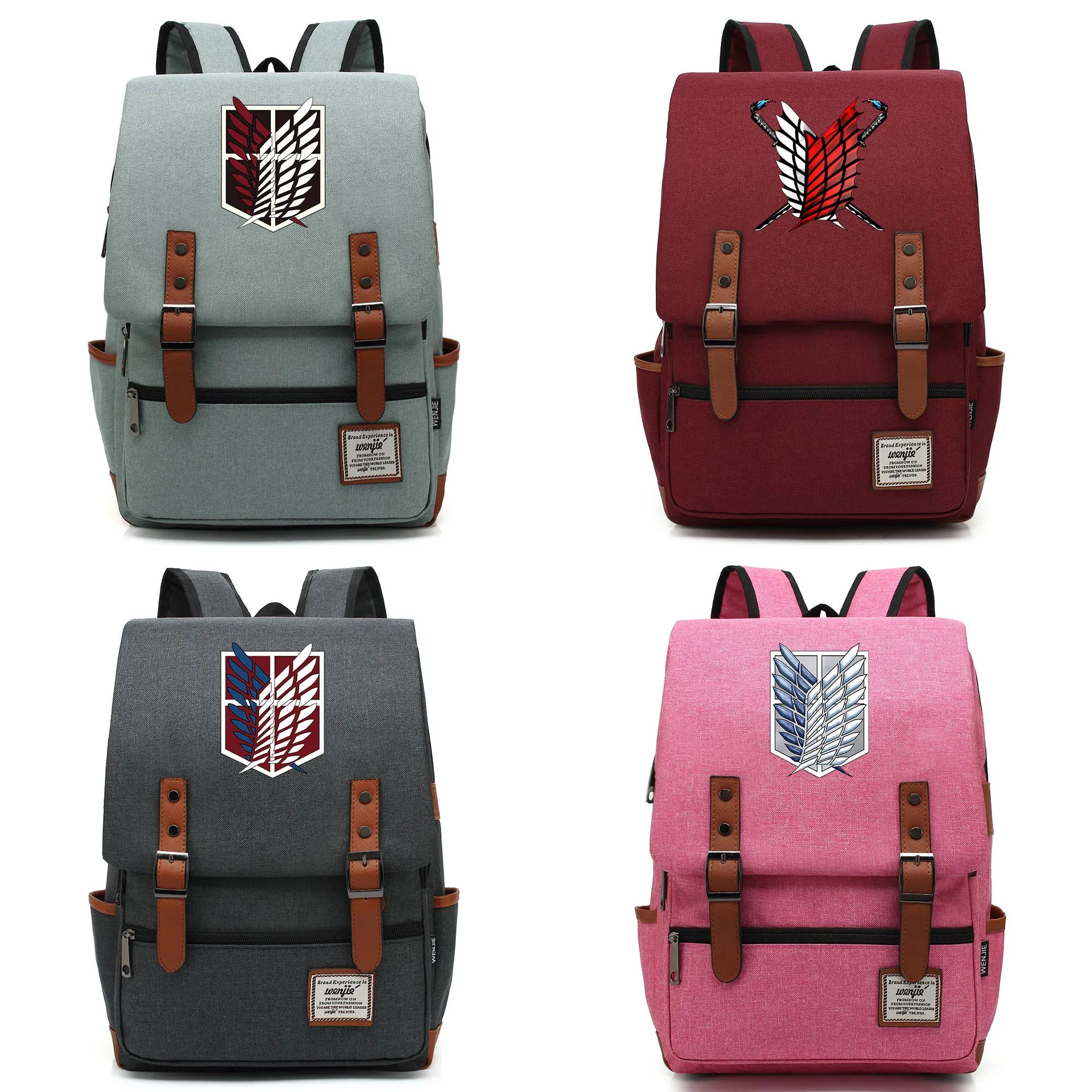 Anime Wings Attack Buckle School Bag for Children