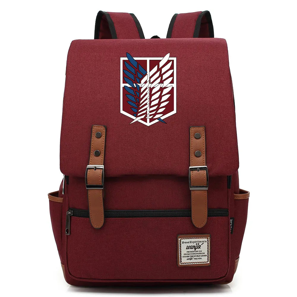 Anime Wings Attack Buckle School Bag for Children