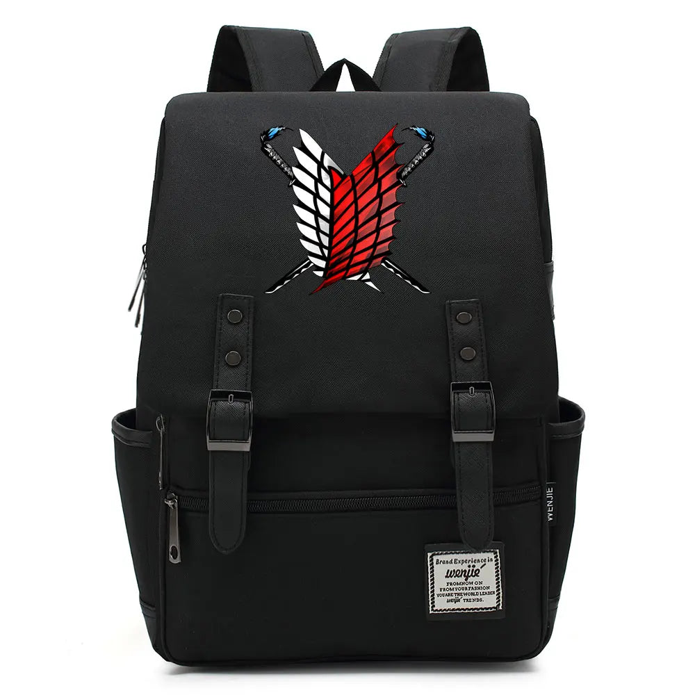 Anime Wings Attack Buckle School Bag for Children