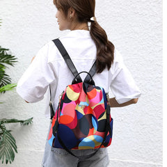 Anti Theft Women Backpack Durable Fabric Oxford School Bag Pretty Style