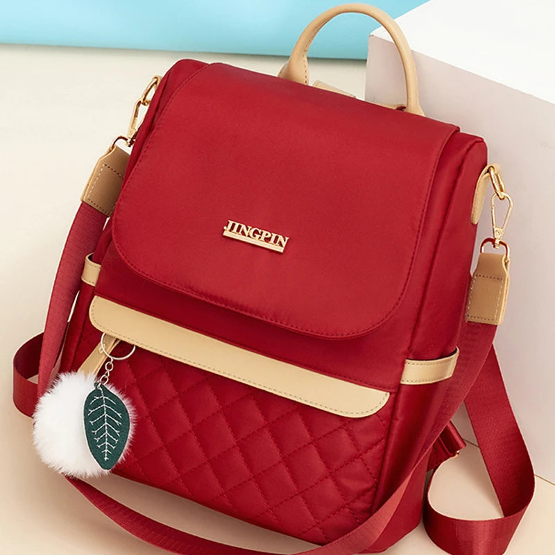 Anti-Theft Women Travel Backpack Solid School Bag