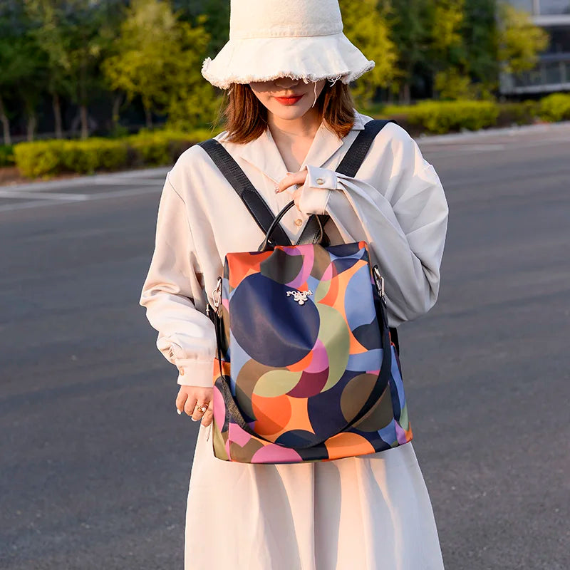 Waterproof Oxford Women Backpack Large Capacity Anti-theft Design