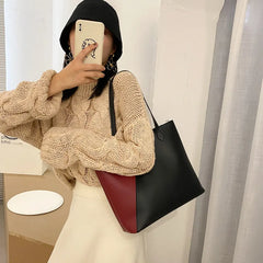April Shoulder Bag High Personality Contrast Tote Bag Large Capacity