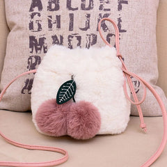 Plush Fur Shoulder Bag with Fur Ball Pendant