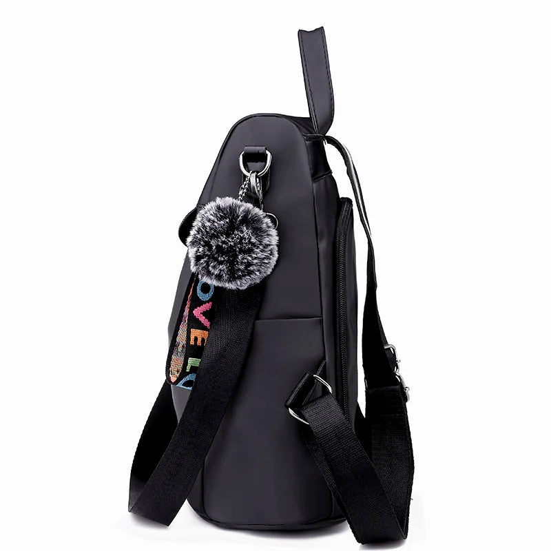 14 inch Laptop Backpack Women Travel Bag Solid School Detachable Shoulder Strap