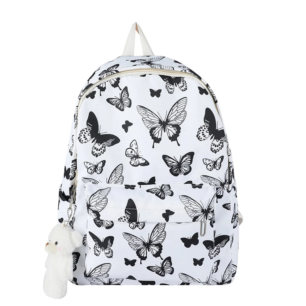 Butterfly Print Laptop Rucksack Shoulder Bag for Travel