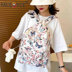 Butterfly Print Laptop Rucksack Shoulder Bag for Travel