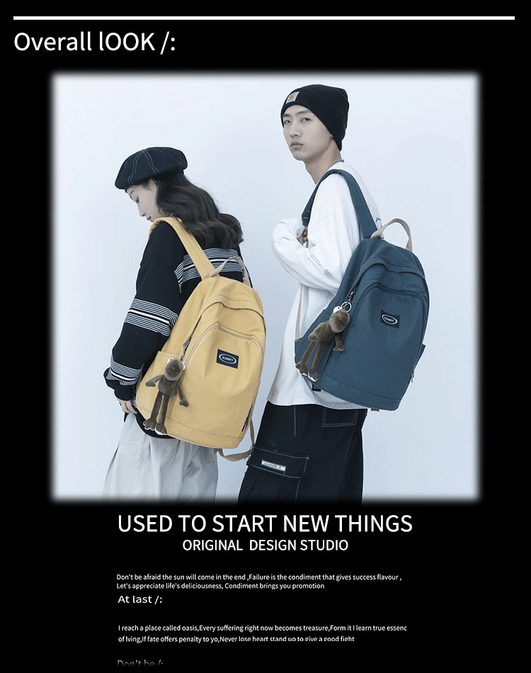 Canvas Anti Theft Backpack Solid School Bags Large Capacity