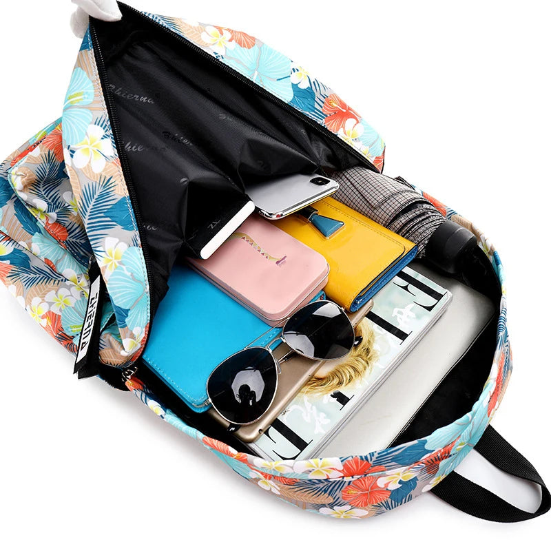 Flamingo Print Children School Bag Light Student Backpack