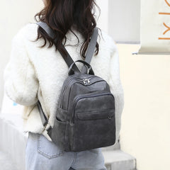 Casual Leather Backpack for University Student