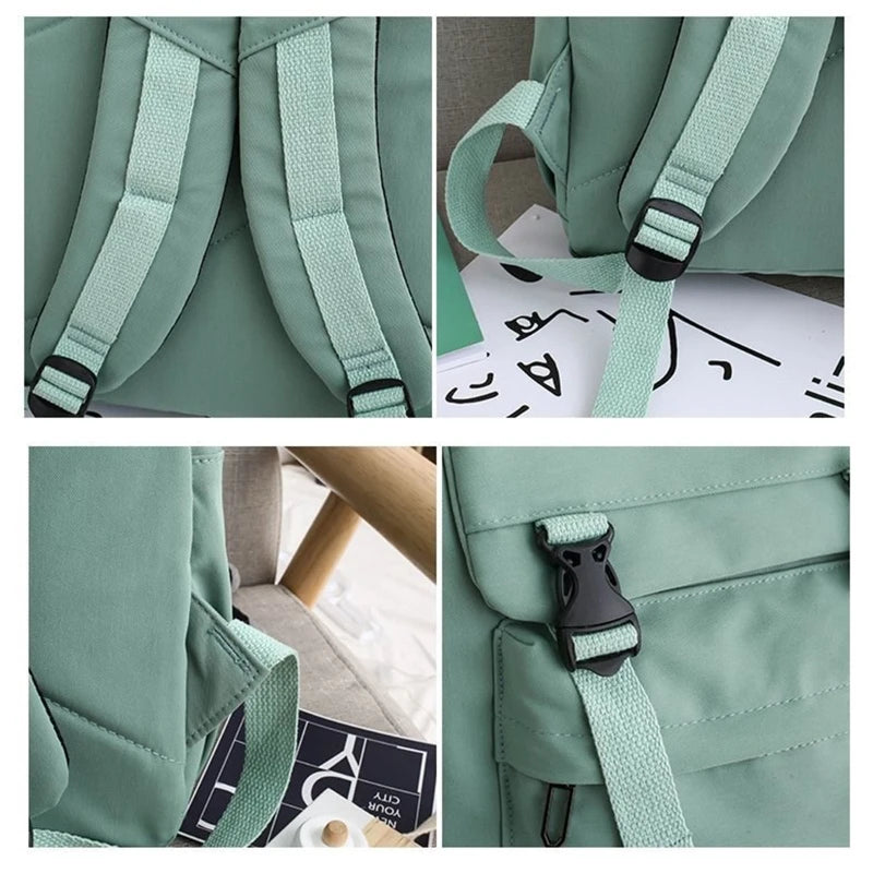 Nylon School Bag for Teenagers Youth Large Capacity Rucksack