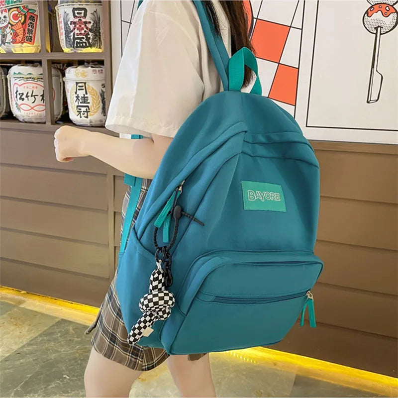 Nylon Anti-theft Backpack for Teen Girls School Female Mochila