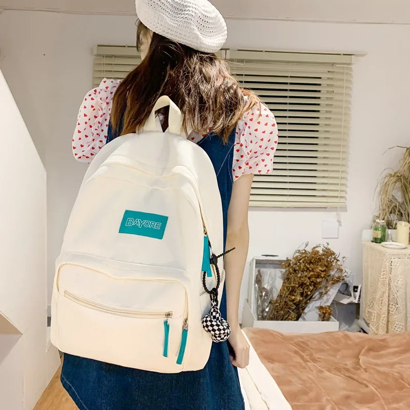 Nylon Anti-theft Backpack for Teen Girls School Female Mochila