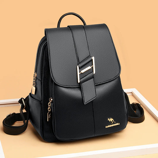 Women's Leather Backpack Purse Shoulder Bag Large Capacity Daypack